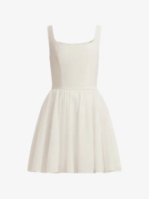 12 STOREEZ vestido corto con cuello cuadrado