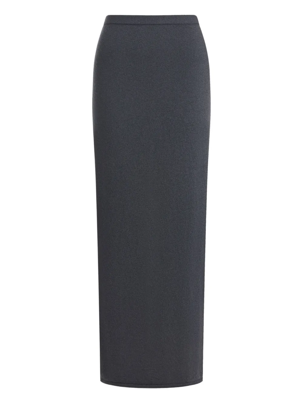 12 Storeez Rear-slit Wool-cashmere Skirt In Gray