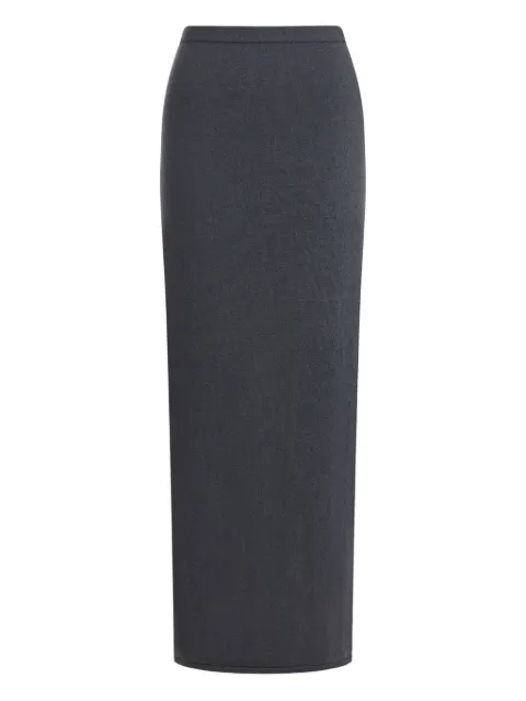 12 STOREEZ rear-slit wool-cashmere skirt