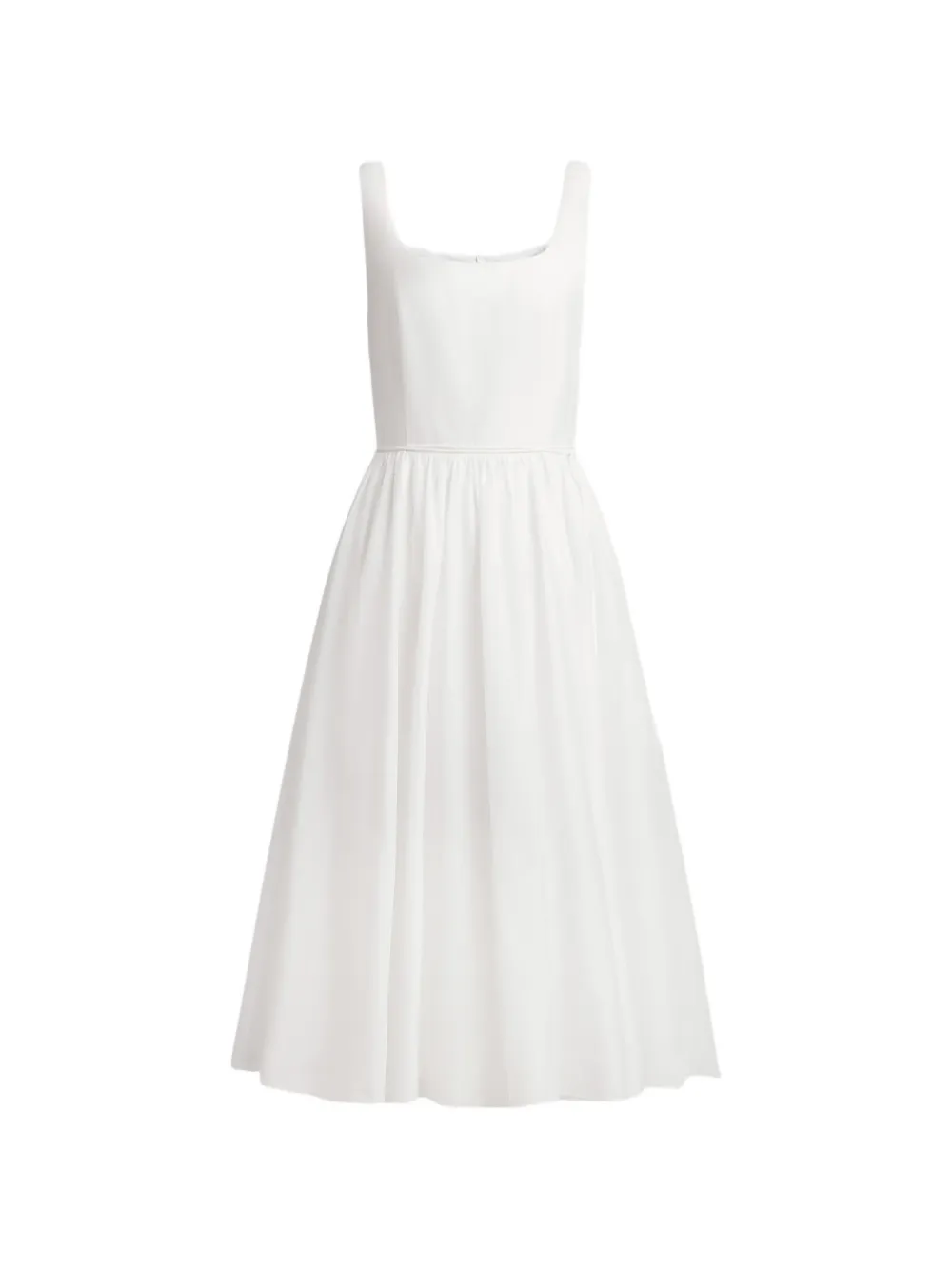 12 Storeez Square-neck Midi Dress In White