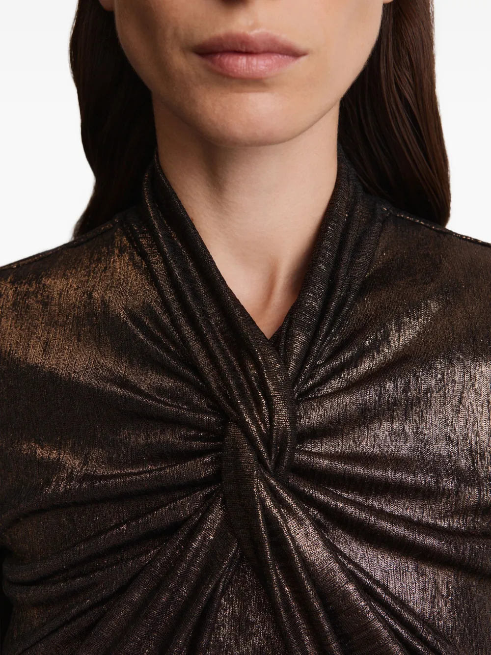 12 STOREEZ Mini-jurk met ruches Bruin