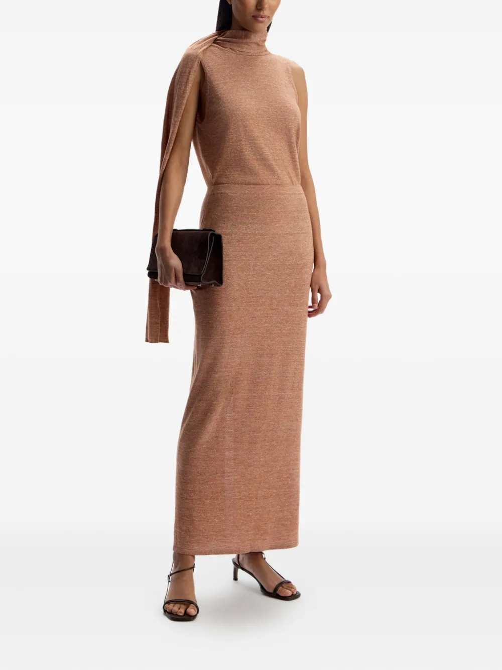 12 Storeez Merino-linen Skirt In Neutral