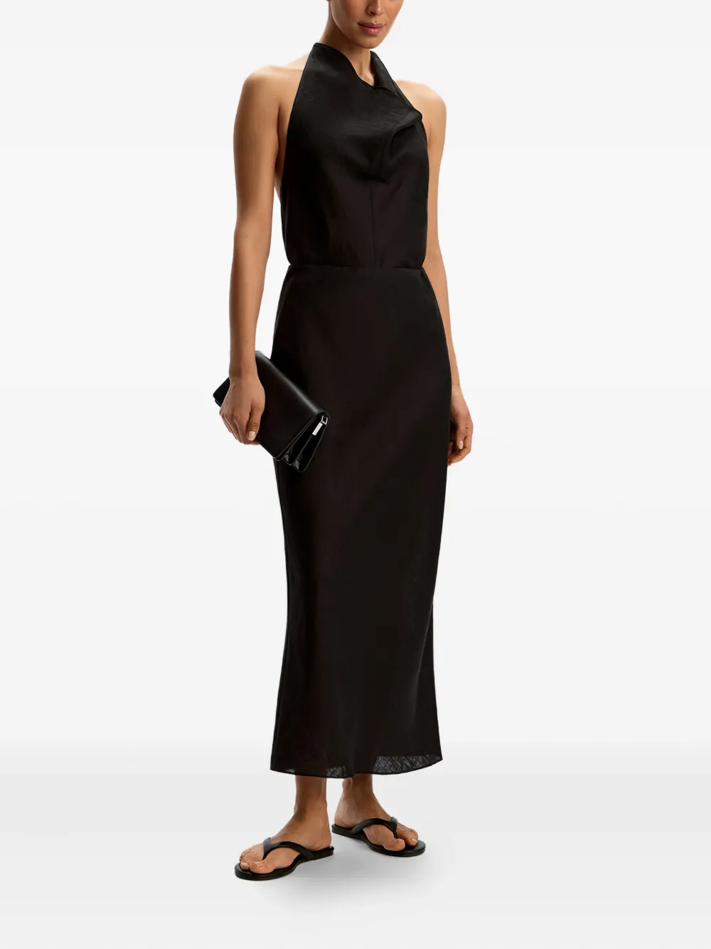12 STOREEZ Linnen maxi-rok - Zwart