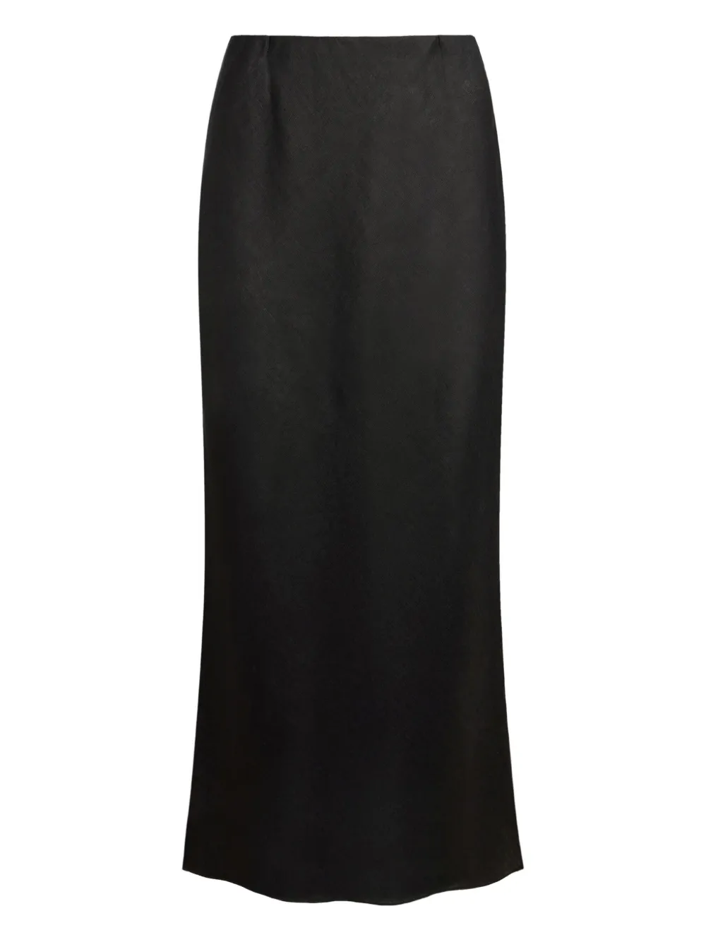 12 Storeez Linen Maxi Skirt In Black