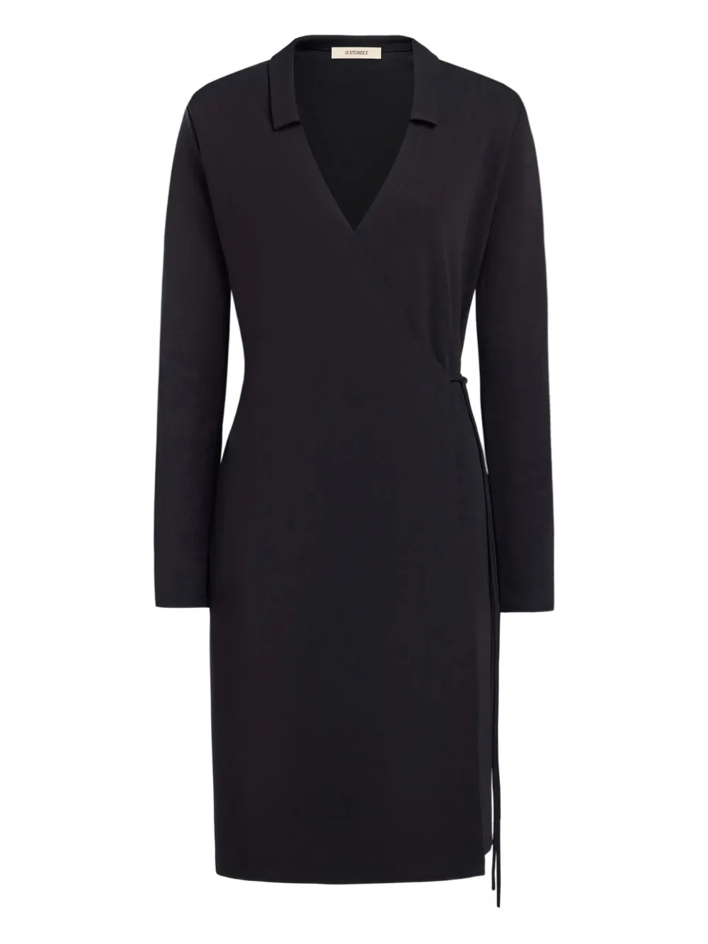 12 STOREEZ vestido midi con cuello en V | negro | Image 1