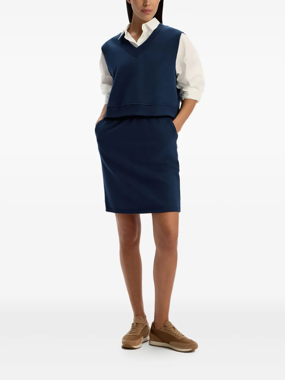 12 STOREEZ Rok van badstof met trekkoordtaille - Blauw