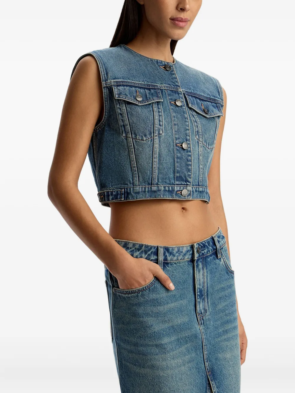 12 Storeez Denim Vest In Blue