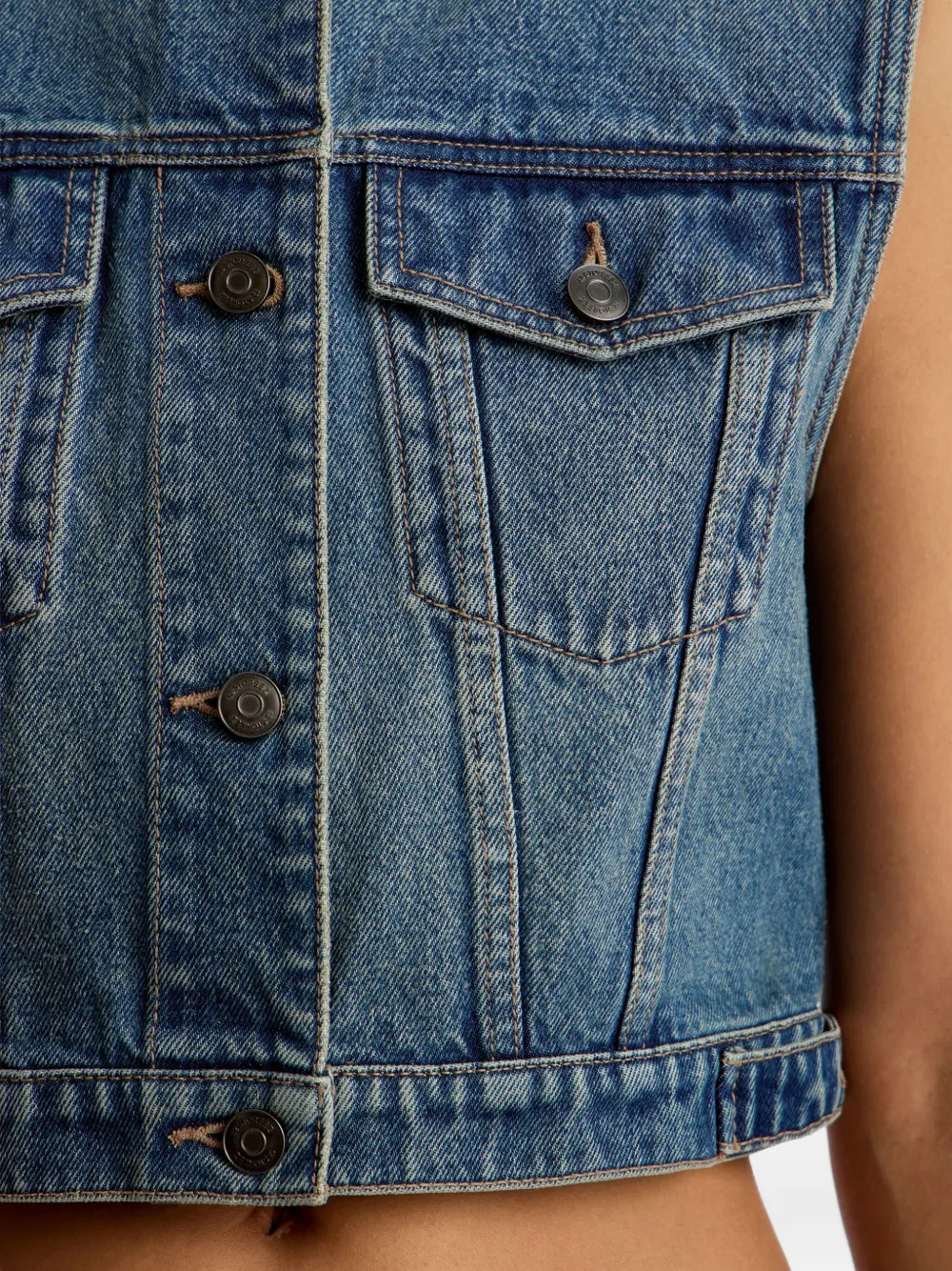 12 Storeez Denim Vest In Blue