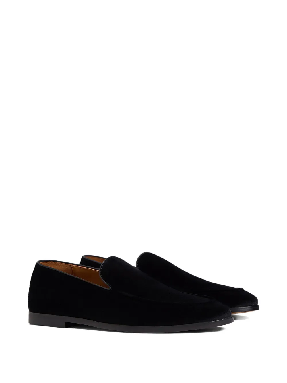 12 Storeez Velvet Loafers In Black