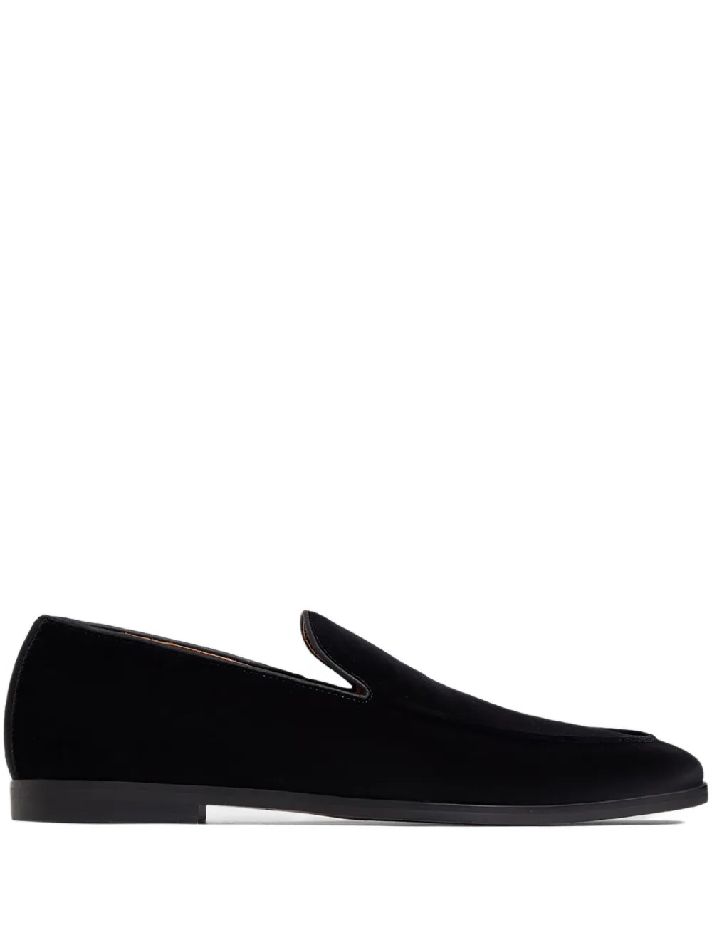 12 Storeez Velvet Loafers In Black