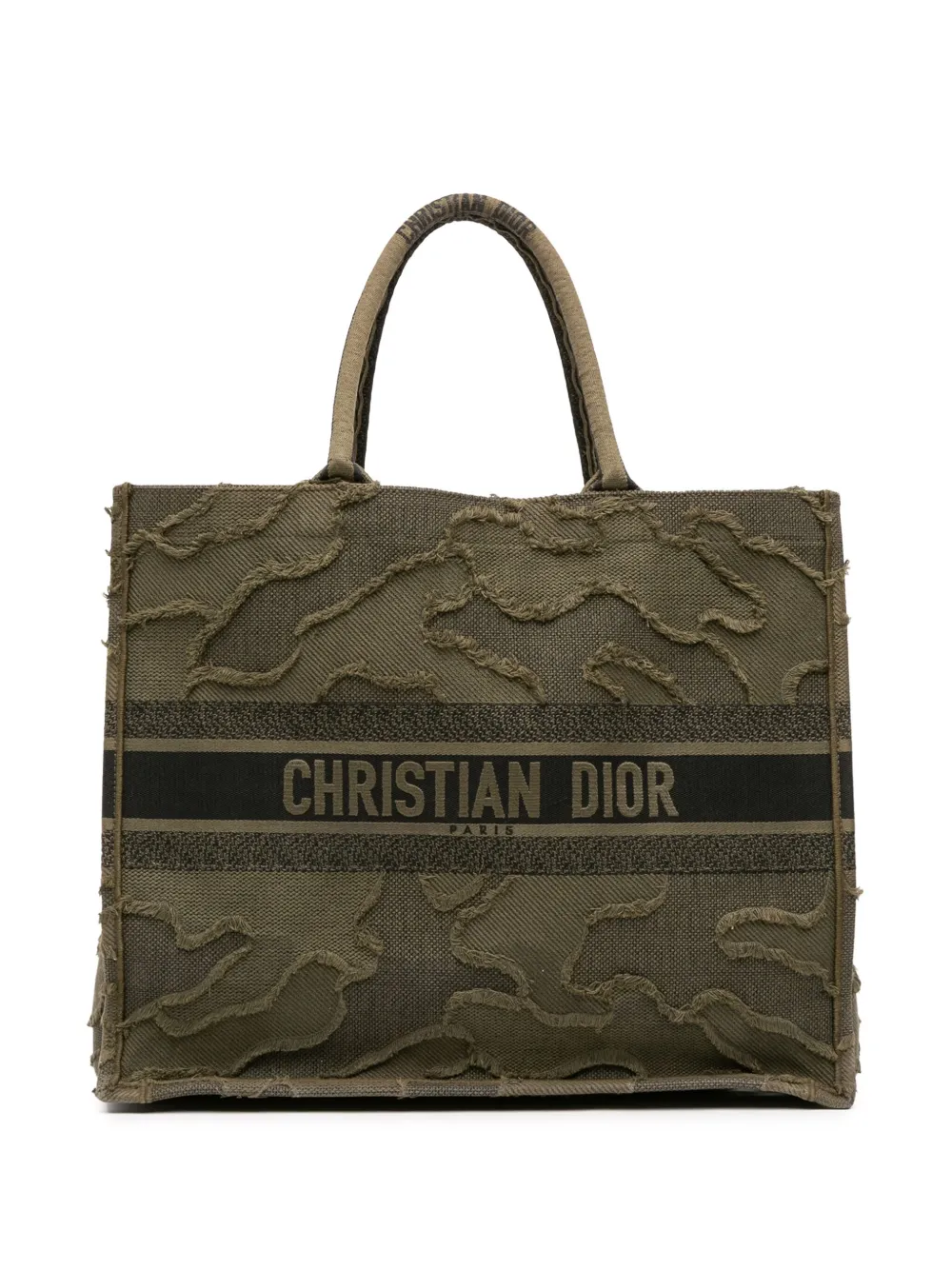 Christian Dior Pre-Owned 2019 ラージ エンブロイダリー キャンバス カモフラージュ ブックトートバッグ -