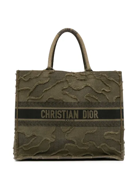 Christian Dior Pre-Owned 2019 Large Embroidered Canvas Camouflage Book tote bag