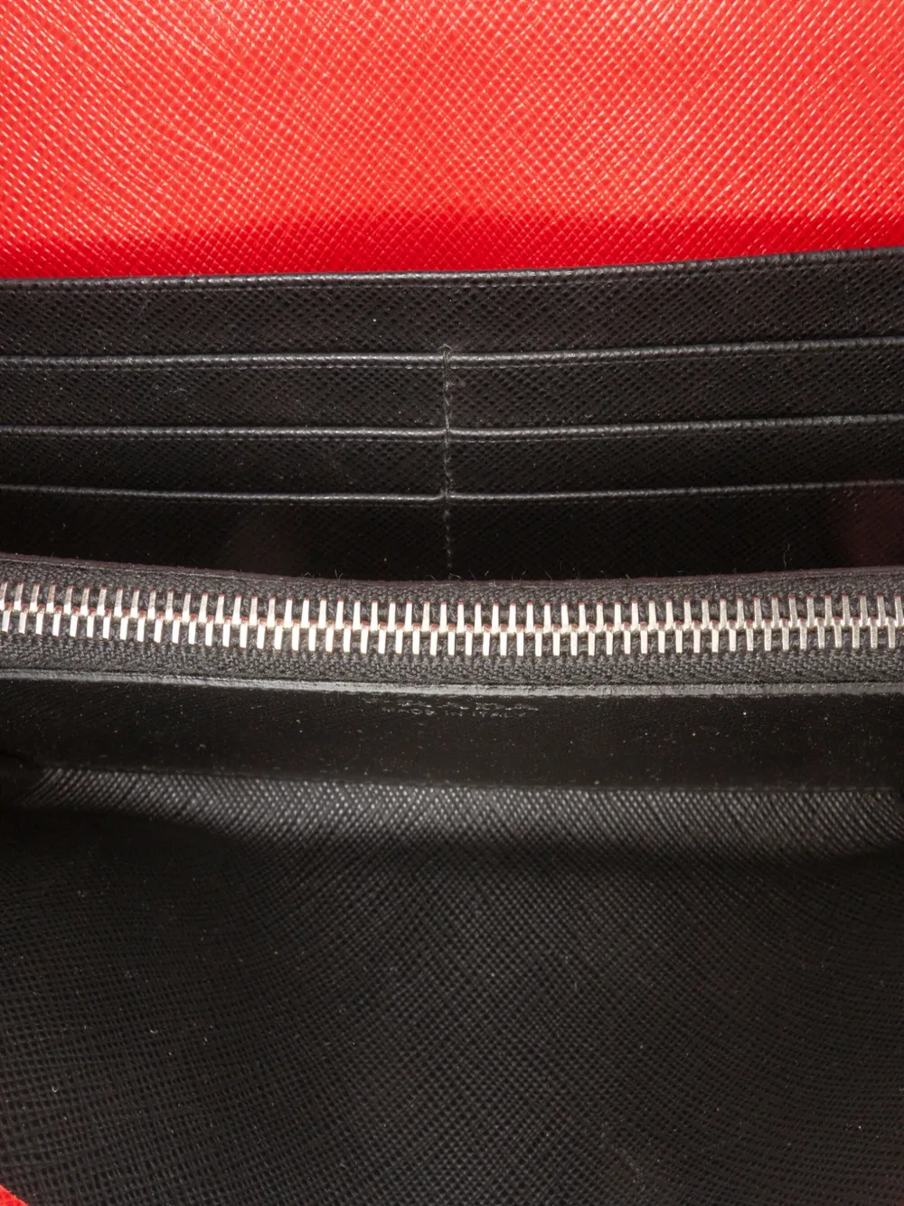 Pre-owned Prada 2000-2013 Saffiano Grommet Wallet Long Wallets In Red