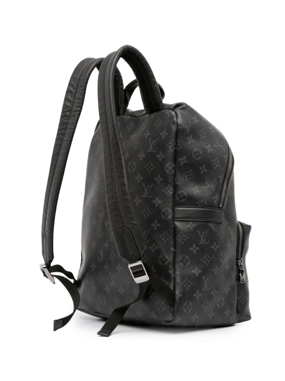 Pre-owned Louis Vuitton 2019 Monogram Eclipse Discovery Backpack In Black