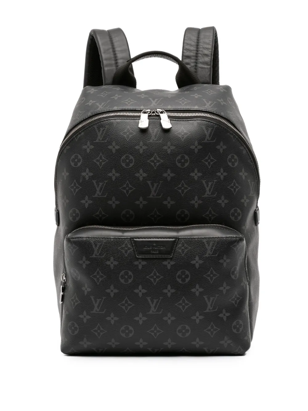 Pre-owned Louis Vuitton 2019 Monogram Eclipse Discovery Backpack In Black