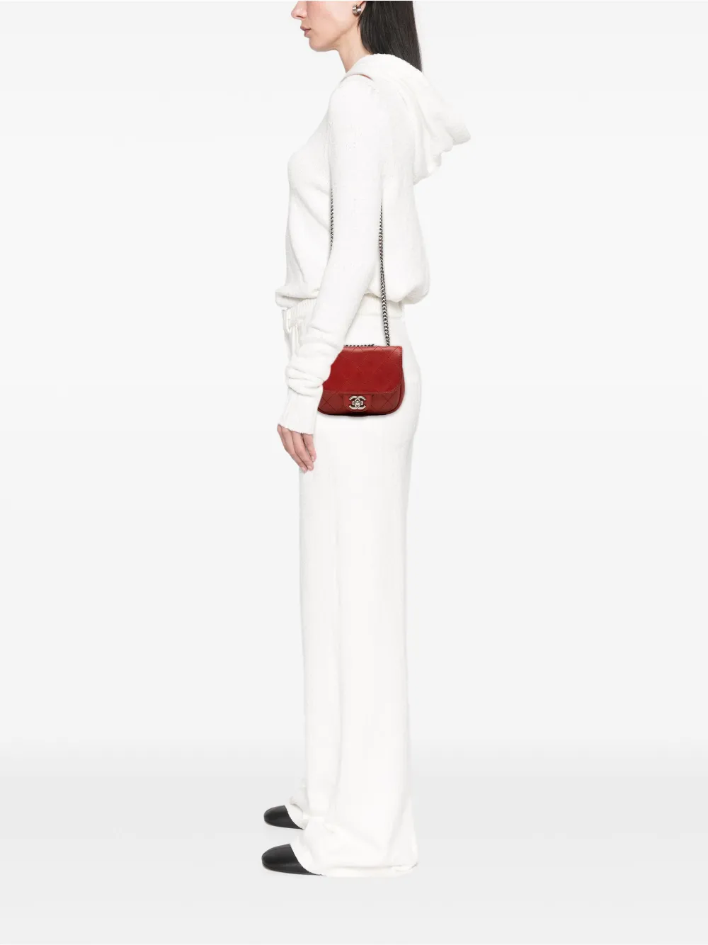 Pre-owned Chanel 2014-2015 Paris Dallas Goatskin Wild Stitch Flap Crossbody Bag In Red