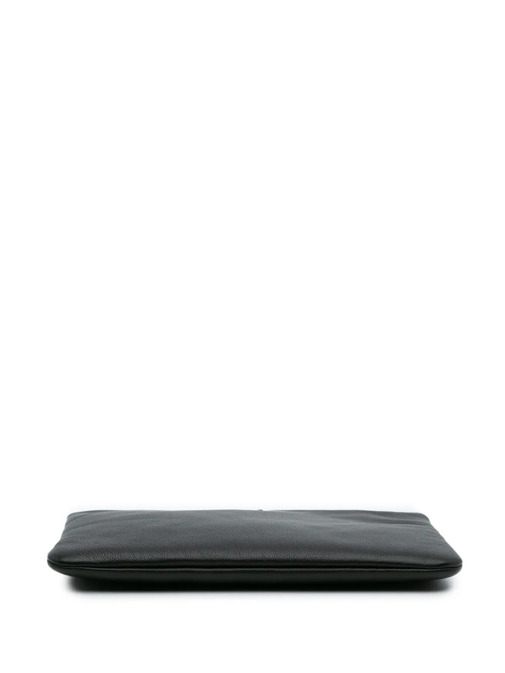 Pre-owned Chanel 2016-2017 Medium Caviar Lucky Clover O Case Clutch Bag In Black