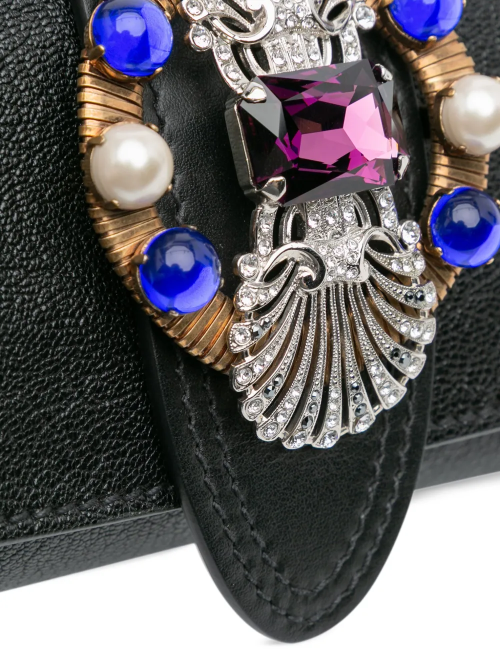 2021-2025 Leather Crystal Embellished Crossbody Bag