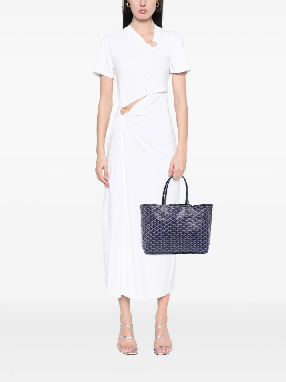 Pre-owned Goyard 2013 Ine Saint Louis Pm Tote Bag In Blue