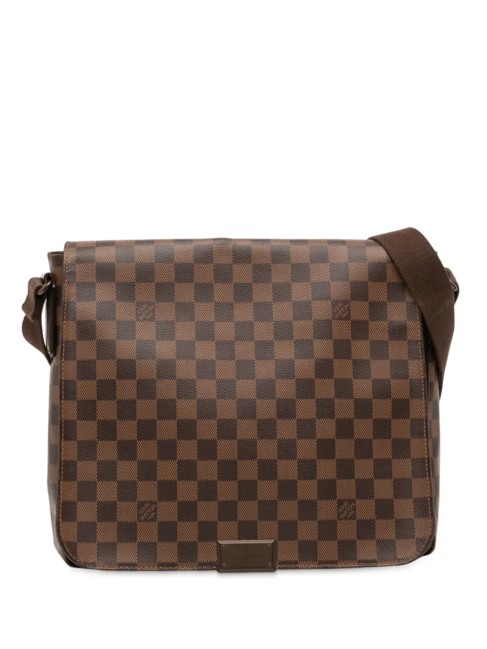 Pre-owned Louis Vuitton 2013 Damier Ebene District Mm Crossbody Bag In Brown