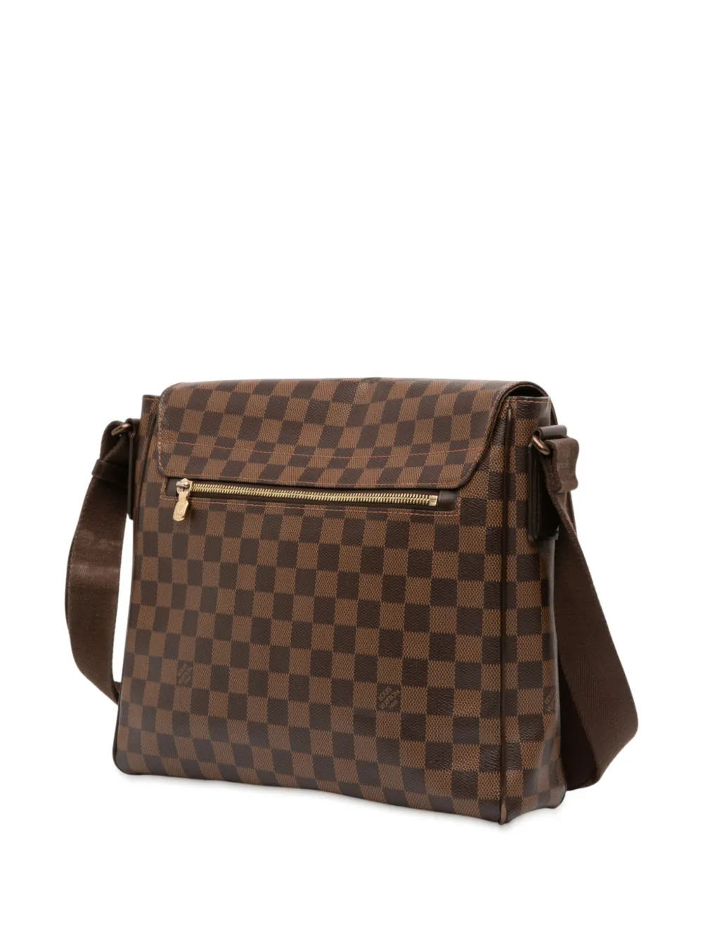 Pre-owned Louis Vuitton 2013 Damier Ebene District Mm Crossbody Bag In Brown
