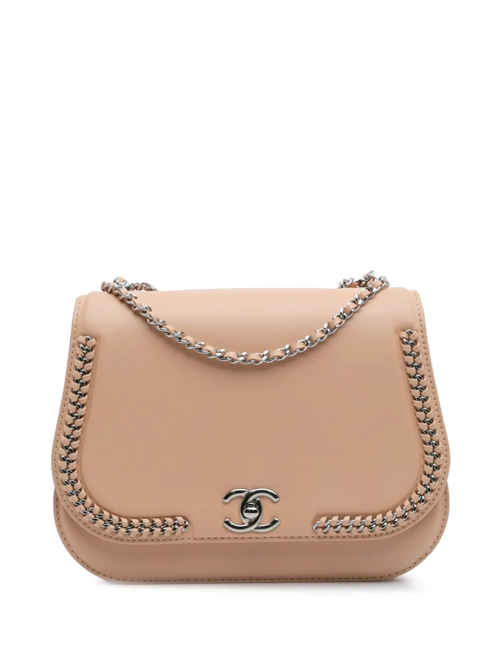 CHANEL Pre-Owned 2017-2018 スモール カーフスキン ブレーデッド シック フラップ ショルダーバッグ - ブラウン CHANEL Pre-Owned 2017-2018 スモール カーフスキン ブレーデッド シック フラップ ショルダーバッグ - ブラウン