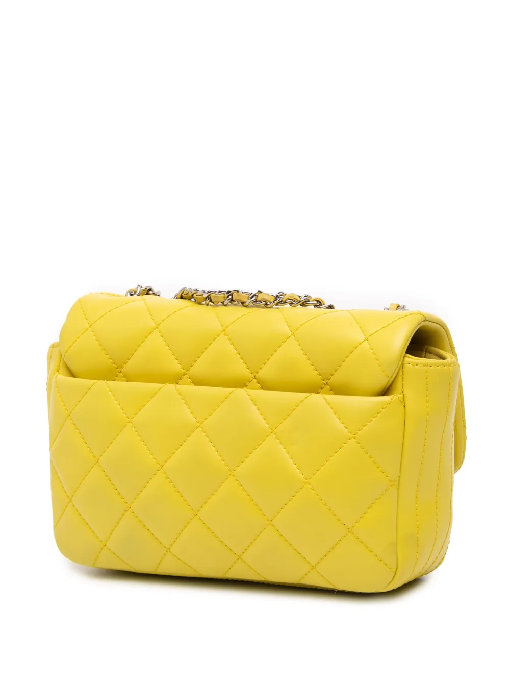 Pre-owned Chanel 2016-2017 Paris Seoul Small Rubber Coco Rain Flap Shoulder Bag In Yellow