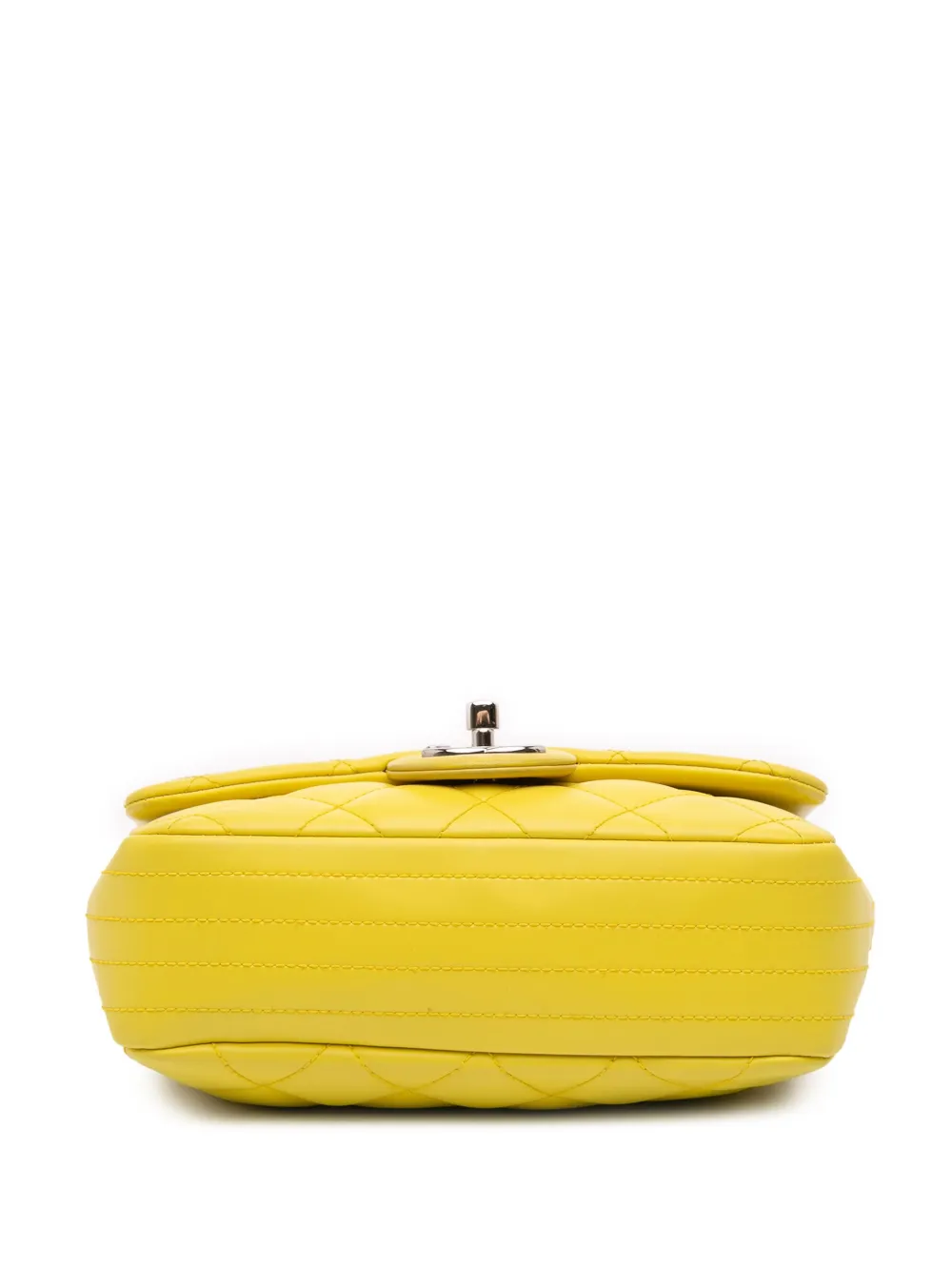 Pre-owned Chanel 2016-2017 Paris Seoul Small Rubber Coco Rain Flap Shoulder Bag In Yellow