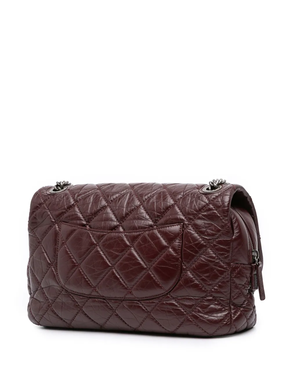 Pre-owned Chanel 2013-2014 Jumbo Quilted Aged Calfskin New Portobello Flap Shoulder Bag In Red