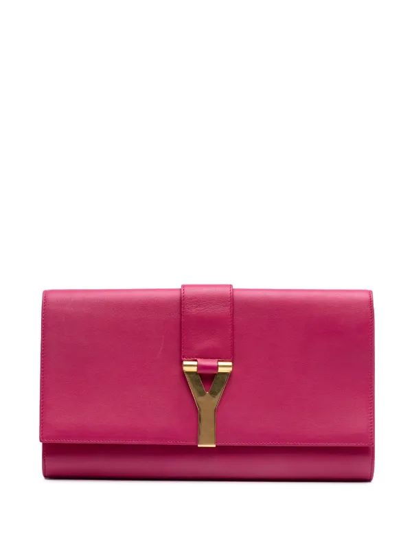 Saint Laurent Pre-Owned 2013-2025 Leather Chyc Ligne Clutch Bag Pink  FARFETCH ID