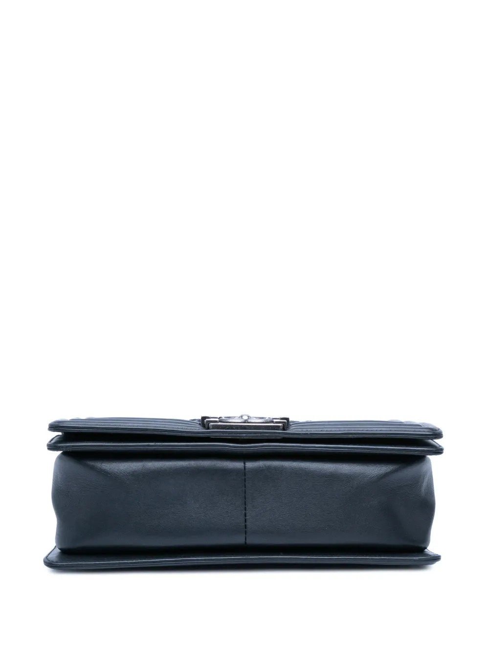 Pre-owned Chanel 2018-2019 Old Medium Braided Calfskin Boy Flap Crossbody Bag In Blue