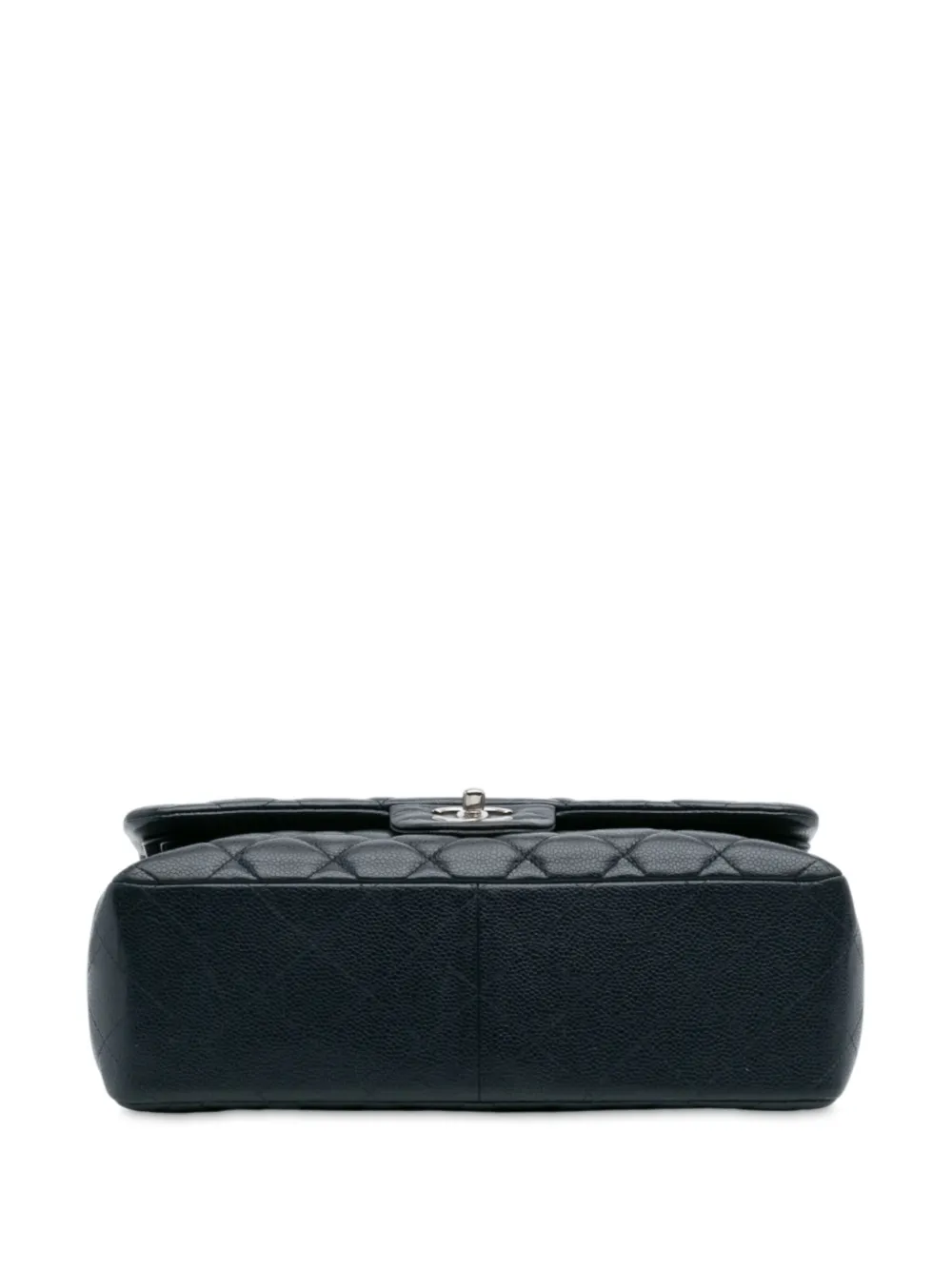Pre-owned Chanel 2014 Jumbo Classic Caviar Double Flap Shoulder Bag In Blue