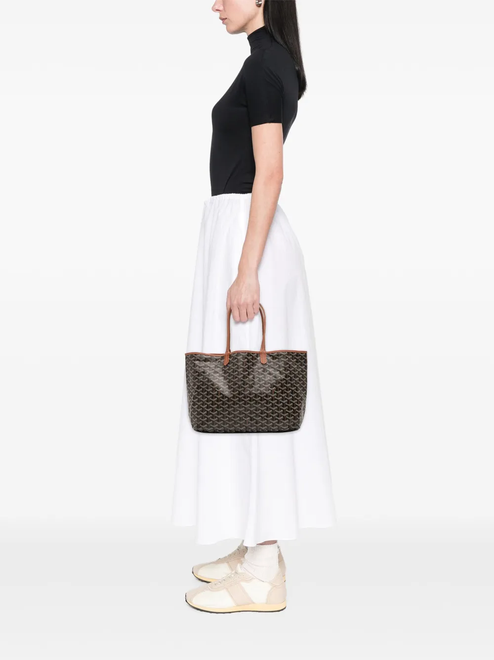 Pre-owned Goyard 2019 Ine Saint Louis Pm Tote Bag In Black