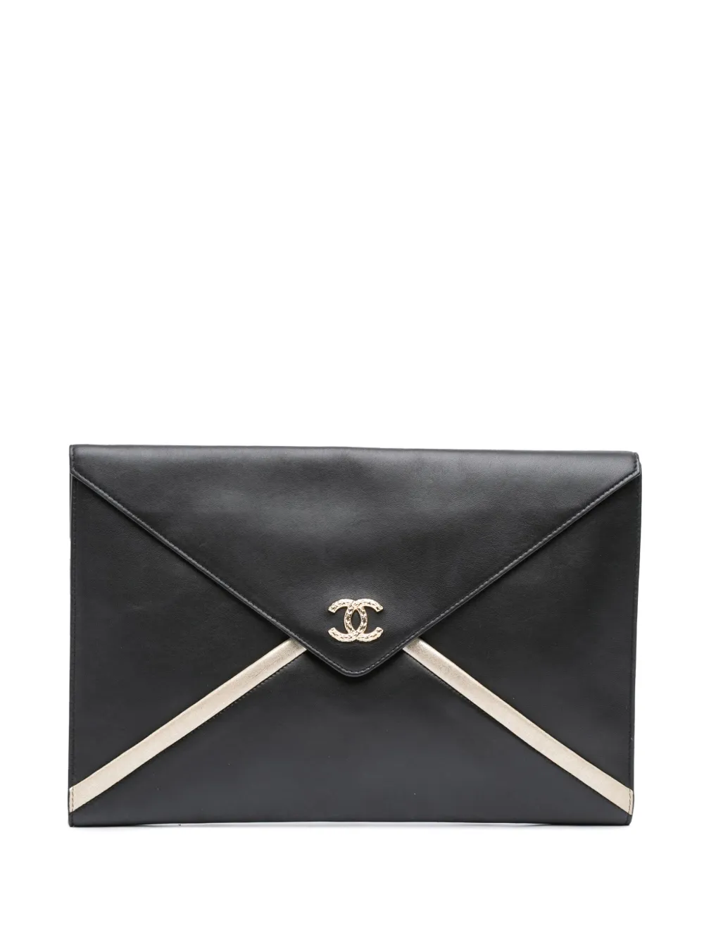 CHANEL Pre-Owned 2016-2017 Lambskin Cocomail Envelope clutch bag | Black | Image 1