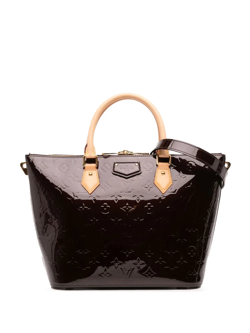 Pre-owned Louis Vuitton 2014 Monogram Vernis Montebello Mm Satchel In Purple