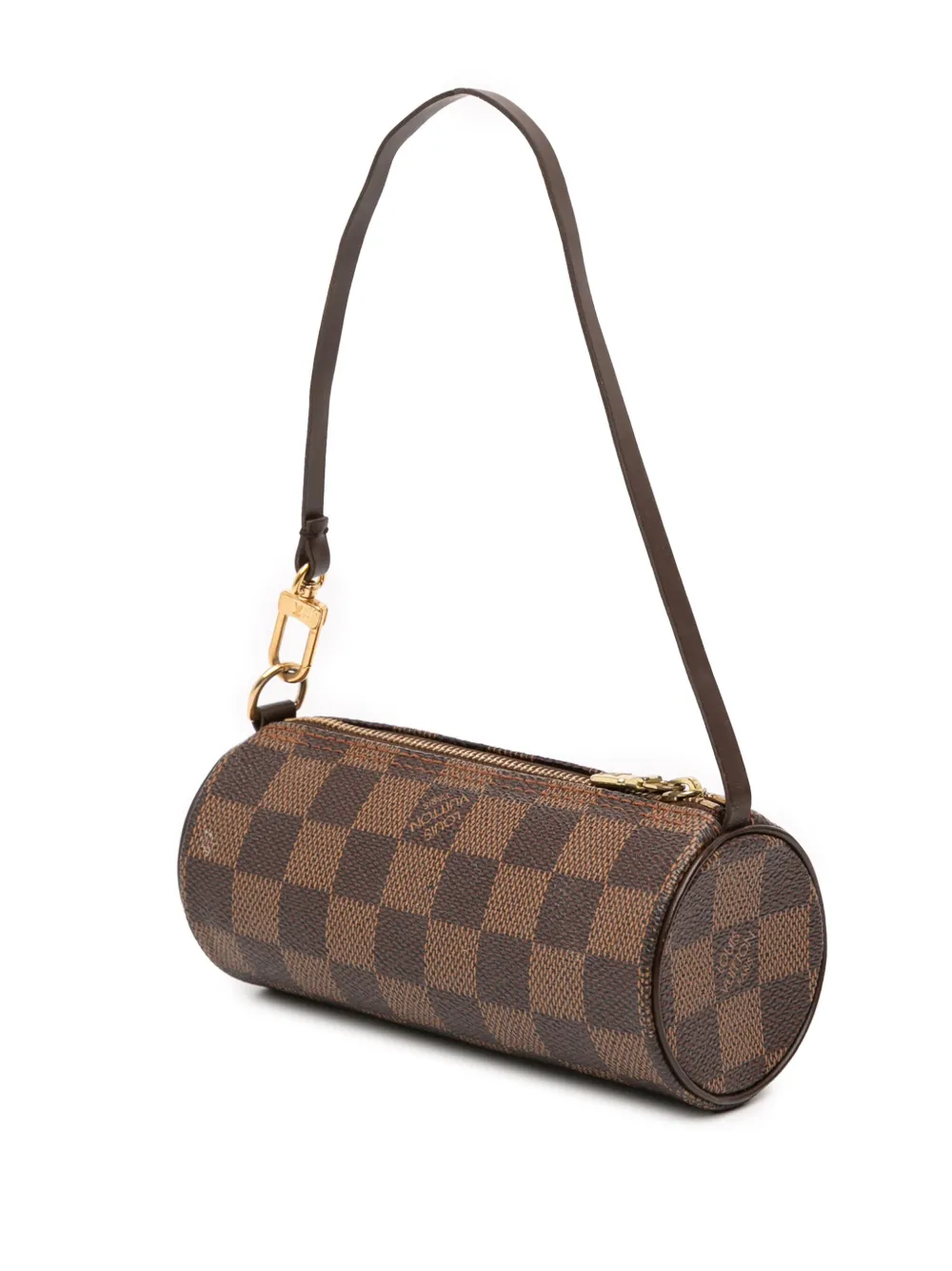 Pre-owned Louis Vuitton 2000-2010 Damier Ebene Papillon Pochette Handbag In Brown