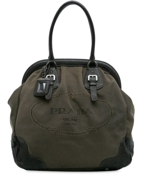 Prada Pre-Owned tote Con Ribete de piel 2013-2025