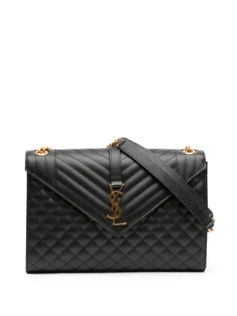 Saint Laurent Pre-Owned 2019 Large Grain De Poudre Triquilt Monogram Envelope Bag shoulder bag