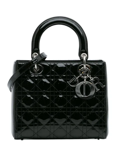 Christian Dior Pre-Owned 2011 Medium Patent Cannage Lady Dior satchel