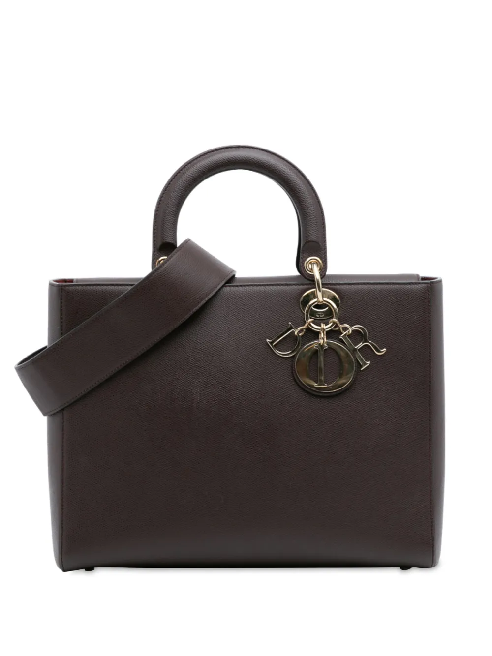 Christian Dior Pre-Owned 2018 ラージ グレインカーフ レディ D サイア サッチェルバッグ - レッド Christian Dior Pre-Owned 2018 ラージ グレインカーフ レディ D サイア サッチェルバッグ - レッド