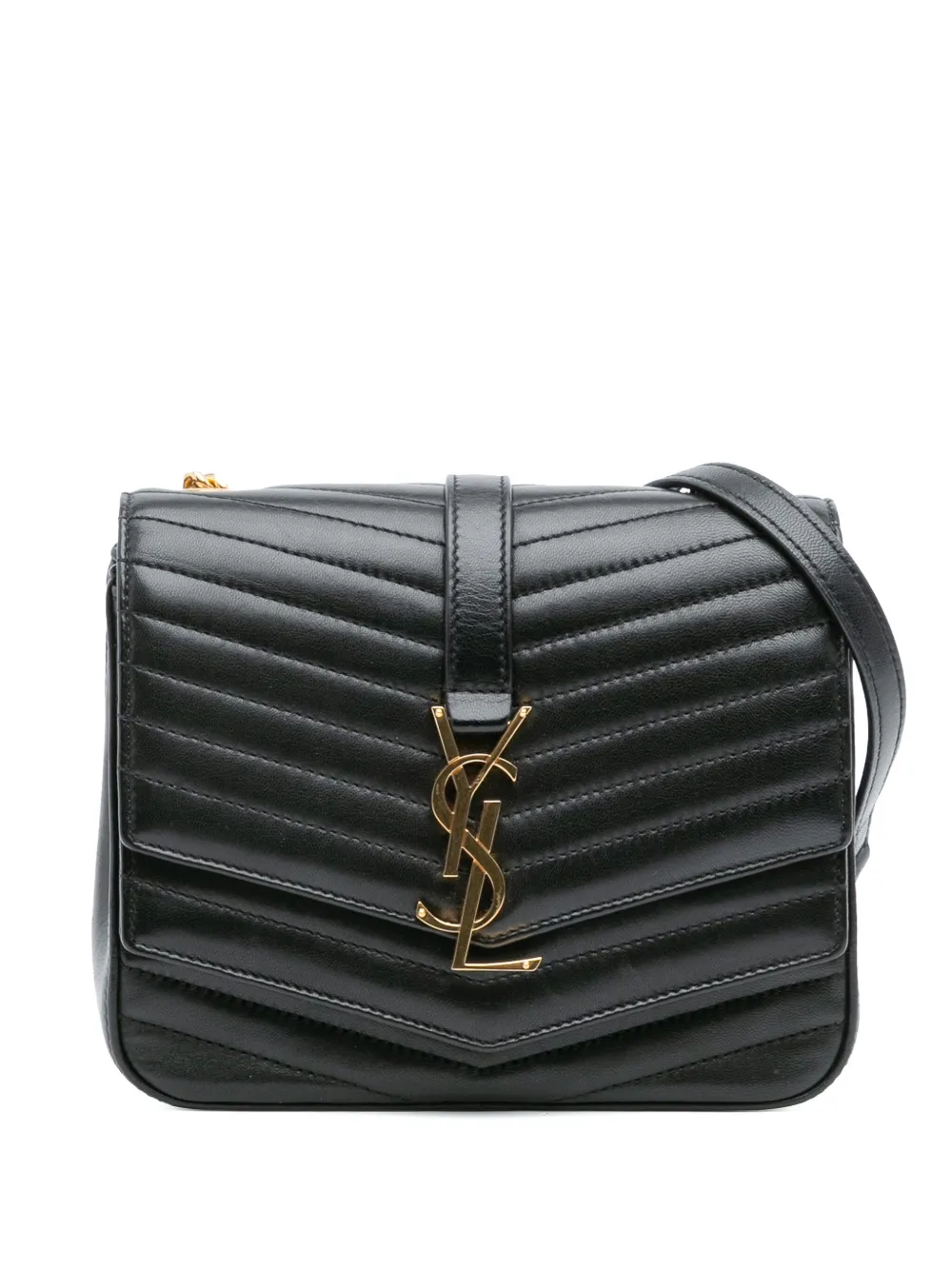 Saint Laurent Pre-Owned 2018 スモール シェブロン ラムスキン モノグラム シュルピス ショルダーバッグ - Saint Laurent Pre-Owned 2018 スモール シェブロン ラムスキン モノグラム シュルピス ショルダーバッグ -