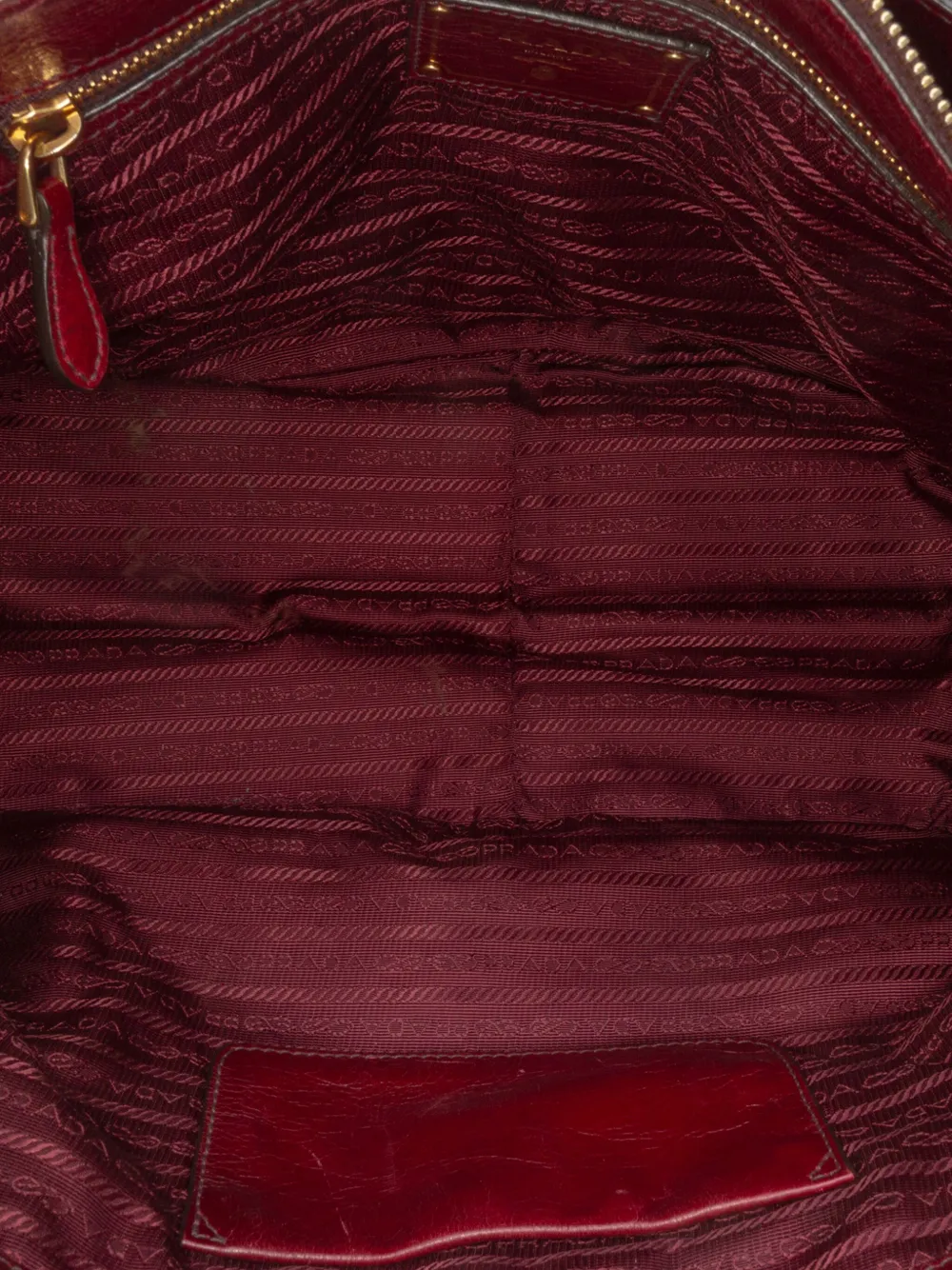 Pre-owned Prada 2000-2025 Vitello Shine Satchel In Red