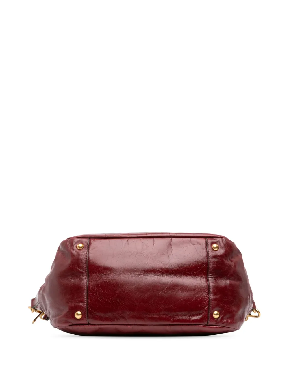 Pre-owned Prada 2000-2025 Vitello Shine Satchel In Red