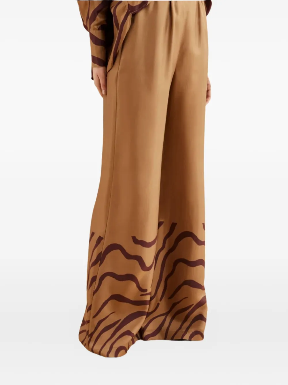 Raquel Diniz Sofia Wave-print Trousers In Brown