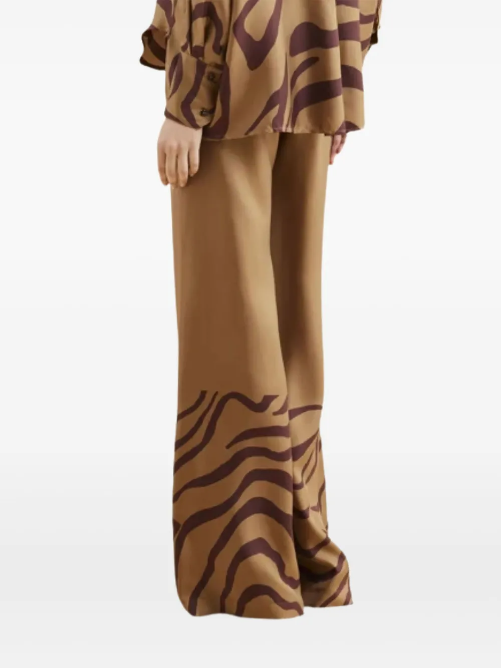 Raquel Diniz Sofia Wave-print Trousers In Brown