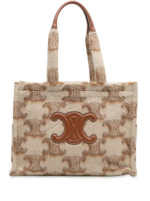 Celine Pre-Owned 2021 Large Mohair Triomphe Cabas Thais tote bag