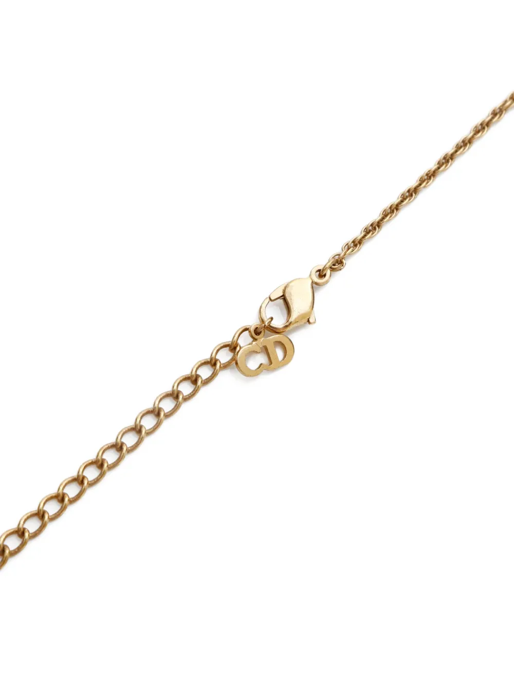 Pre-owned Dior 1980-2000 Heart-pendant Necklace In Gold