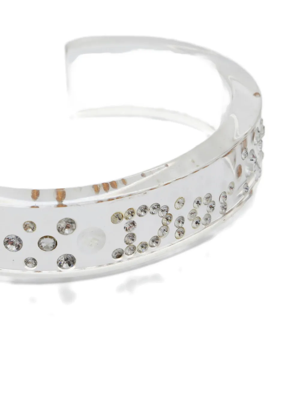 Pre-owned Dior 2000s Logo Bangle In White
