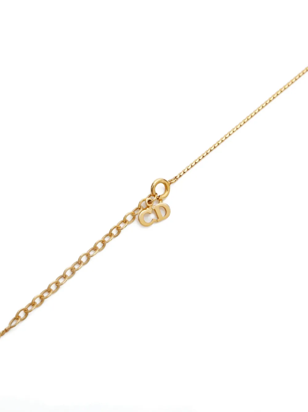 Pre-owned Dior 1980-2000 Logo-pendant Necklace In Gold