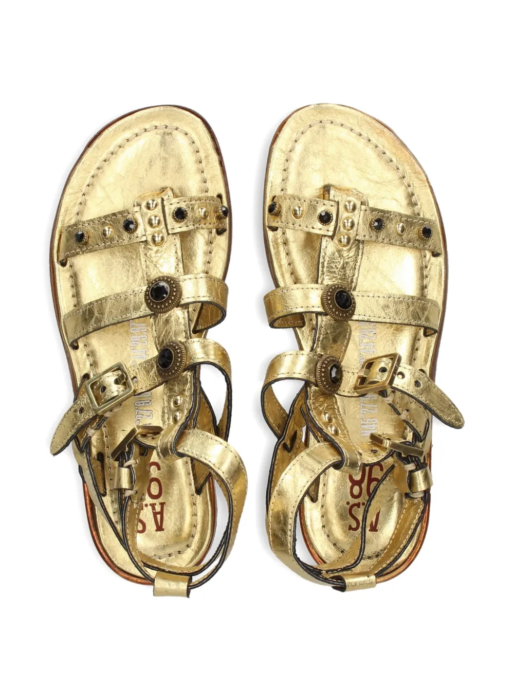 A.S.98 Grant sandalen met studs en gesp Goud